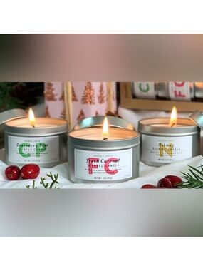 Trader Joe’s Holiday Scented Candle Tin Trio 3-Pack Limited Edition NWT